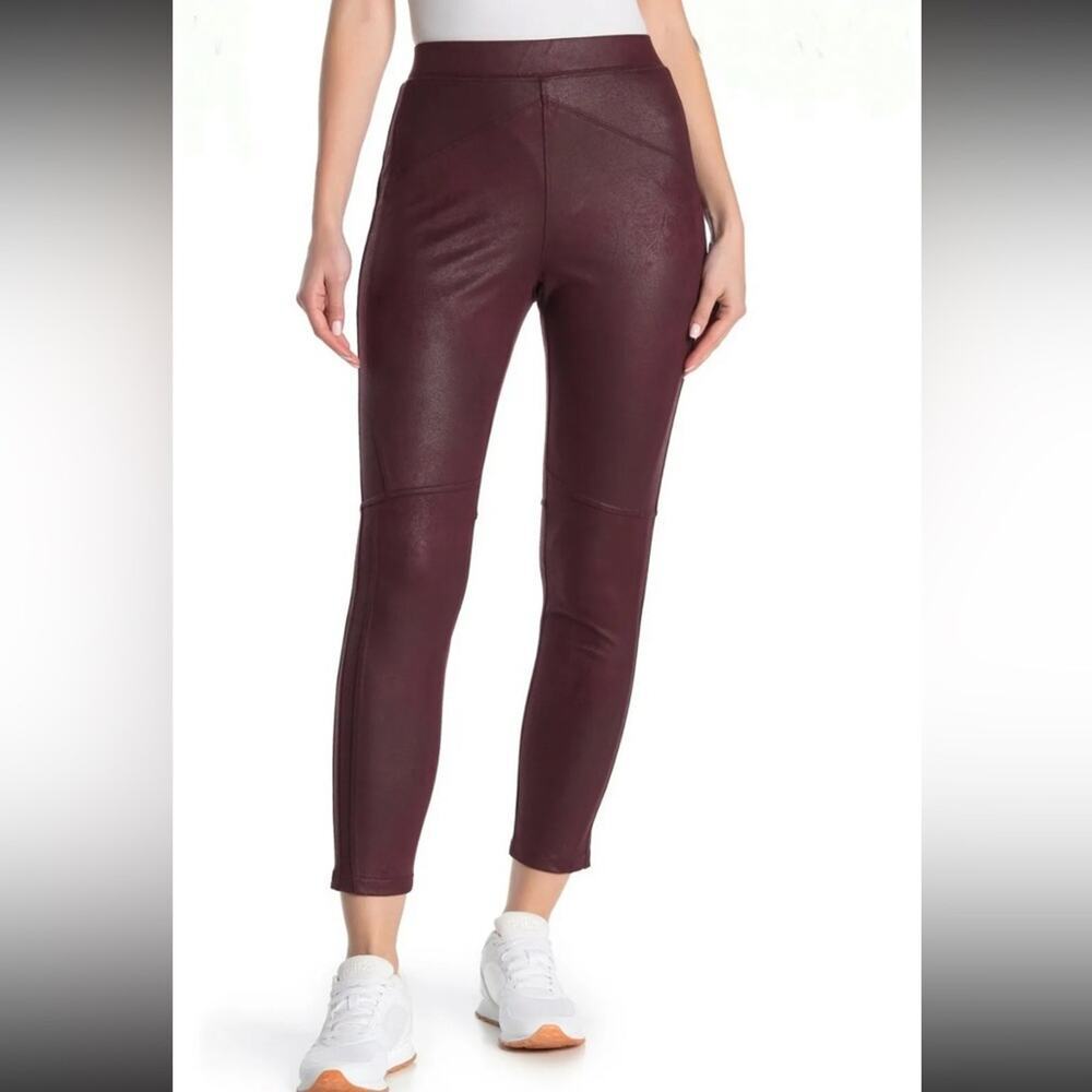 Free People Midnight Burgundy Faux Suede‎ High Rise Ankle Leggings Size S
